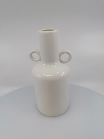 Biela keramická váza 10x24cm