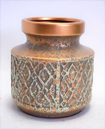 Keramická váza s imitáciou kovu 14,5x13,5cm