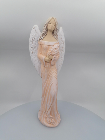Dekoračný anjel, POMARANC, 38cm