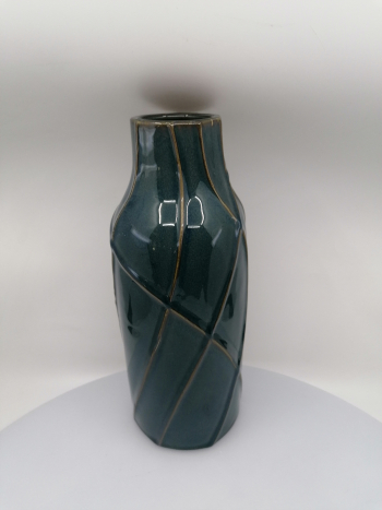 Keramická váza s moderným vyvýšeným dizajnom 13x30cm
