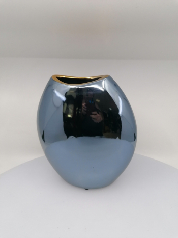 Modrá keramická váza 18x9x20cm
