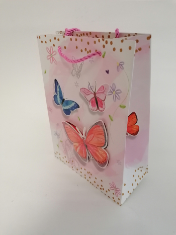 Darčekové tašky s motýlikmi, 23x8x18cm, 12komplet