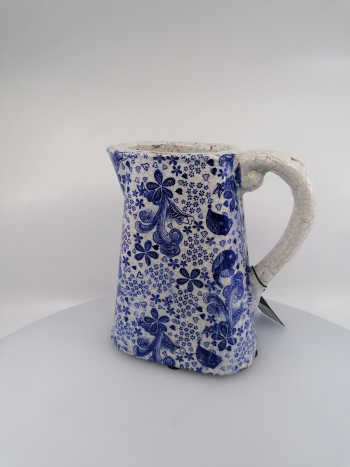 Keramický dekoračný džbán  modro-bielej farby