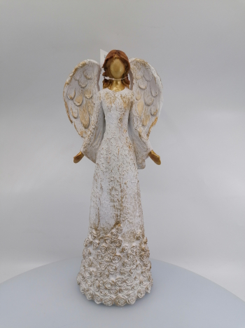 Bielo-zlatý anjel 36x15x10cm