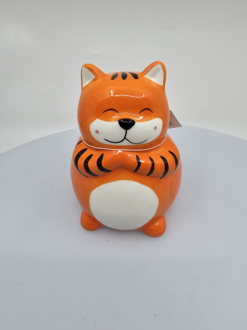 Pokladnička mačka, oranžová, 14x11x11 cm