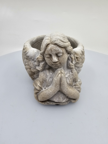 Dekoračný anjelik - obal, tmavosivý, 12x13 cm