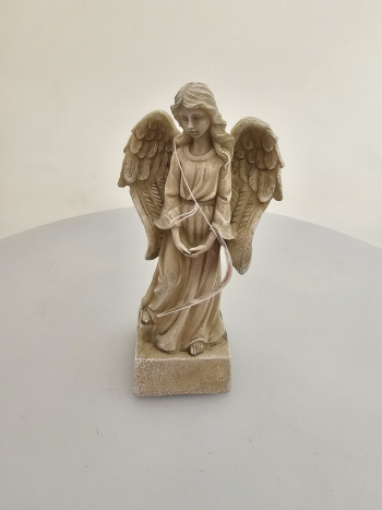 Dekoračný anjel, tmavosivý, 17x6x6 cm